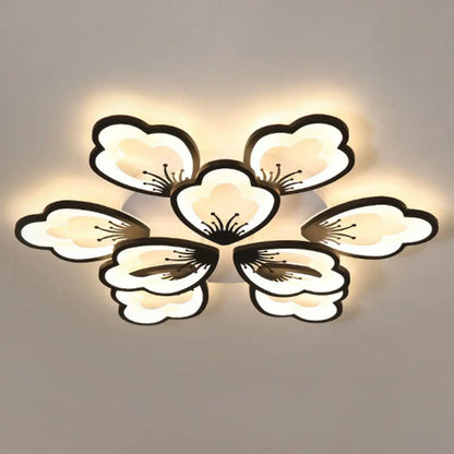 DecorBites™ DecorBites™ Contemporary Floral LED Flush Mount Ceiling Light - Acrylic Living Room Fixture
