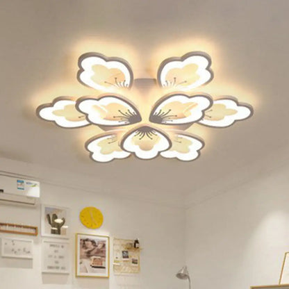 DecorBites™ DecorBites™ Contemporary Floral LED Flush Mount Ceiling Light - Acrylic Living Room Fixture