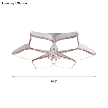 Lámpara de techo contemporánea DecorBites™ con forma de flor: Lámpara de techo empotrada de acrílico blanco con colgante de cristal para sala de estar