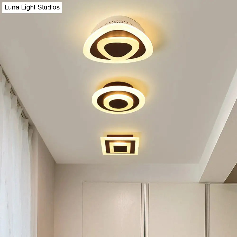 DecorBites™ DecorBites™ Contemporary Flush Ceiling Light: Geometric Acrylic LED Fixture