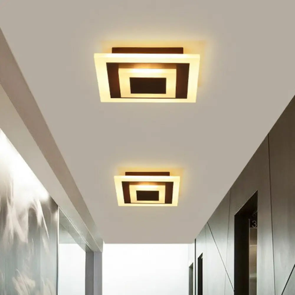 DecorBites™ DecorBites™ Contemporary Flush Ceiling Light: Geometric Acrylic LED Fixture