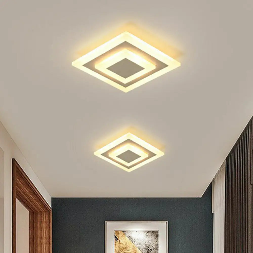 DecorBites™ DecorBites™ Contemporary Flush Ceiling Light: Geometric Acrylic LED Fixture