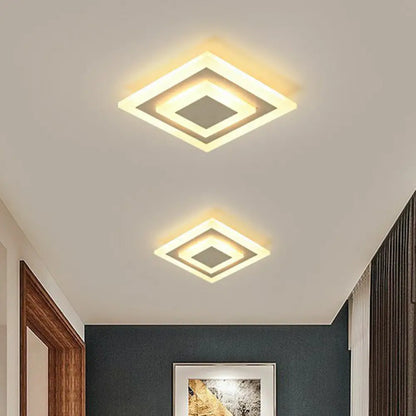 DecorBites™ DecorBites™ Contemporary Flush Ceiling Light: Geometric Acrylic LED Fixture