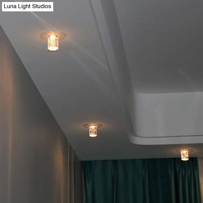 DecorBites™ DecorBites™ Contemporary Flush Mount LED Hallway Ceiling Light with Clear Crystal Cylinder Shade