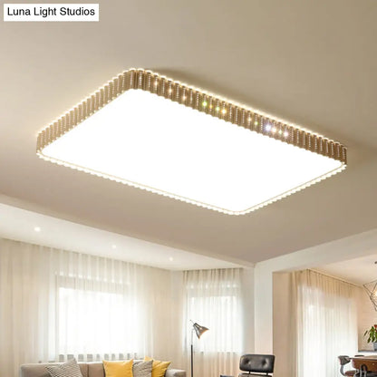 Lámpara de techo LED contemporánea empotrada DecorBites™ - Lámpara rectangular blanca/dorada, pantalla acrílica, luz cálida/blanca, 48/95 cm de ancho