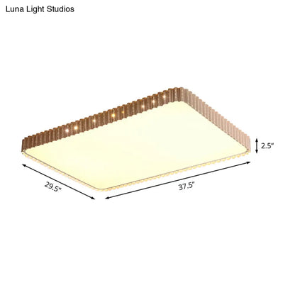 Lámpara de techo LED contemporánea empotrada DecorBites™ - Lámpara rectangular blanca/dorada, pantalla acrílica, luz cálida/blanca, 48/95 cm de ancho