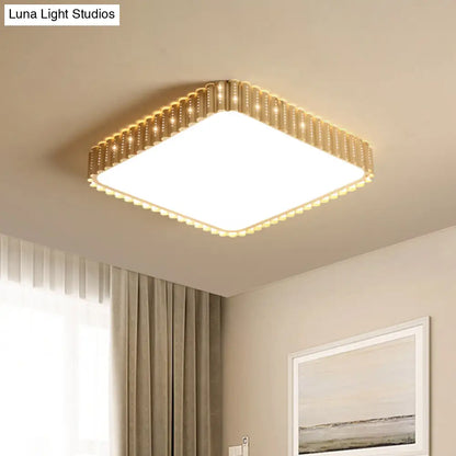 Lámpara de techo LED contemporánea empotrada DecorBites™ - Lámpara rectangular blanca/dorada, pantalla acrílica, luz cálida/blanca, 48/95 cm de ancho