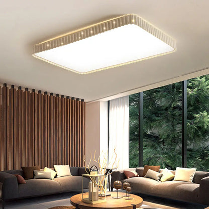 Lámpara de techo LED contemporánea empotrada DecorBites™ - Lámpara rectangular blanca/dorada, pantalla acrílica, luz cálida/blanca, 48/95 cm de ancho