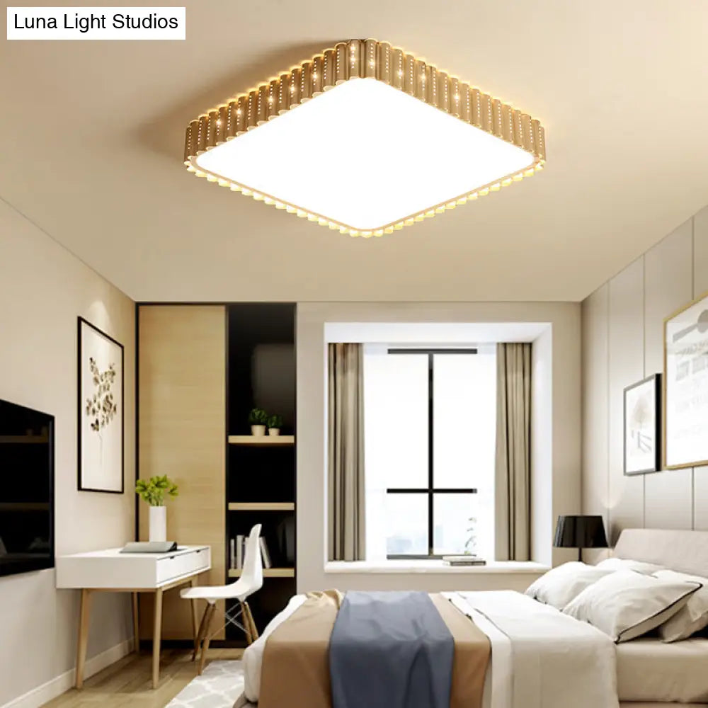 Lámpara de techo LED contemporánea empotrada DecorBites™ - Lámpara rectangular blanca/dorada, pantalla acrílica, luz cálida/blanca, 48/95 cm de ancho