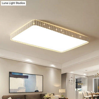 Lámpara de techo LED contemporánea empotrada DecorBites™ - Lámpara rectangular blanca/dorada, pantalla acrílica, luz cálida/blanca, 48/95 cm de ancho