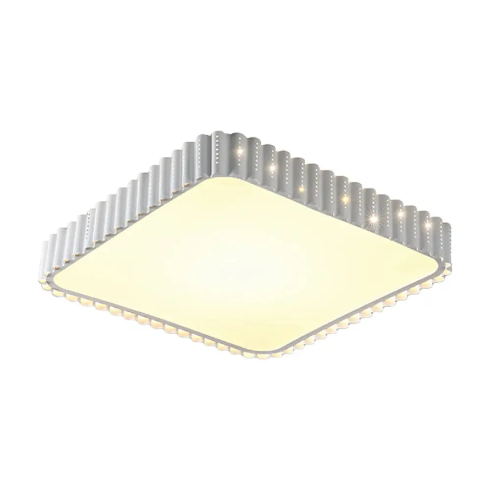 Lámpara de techo LED contemporánea empotrada DecorBites™ - Lámpara rectangular blanca/dorada, pantalla acrílica, luz cálida/blanca, 48/95 cm de ancho