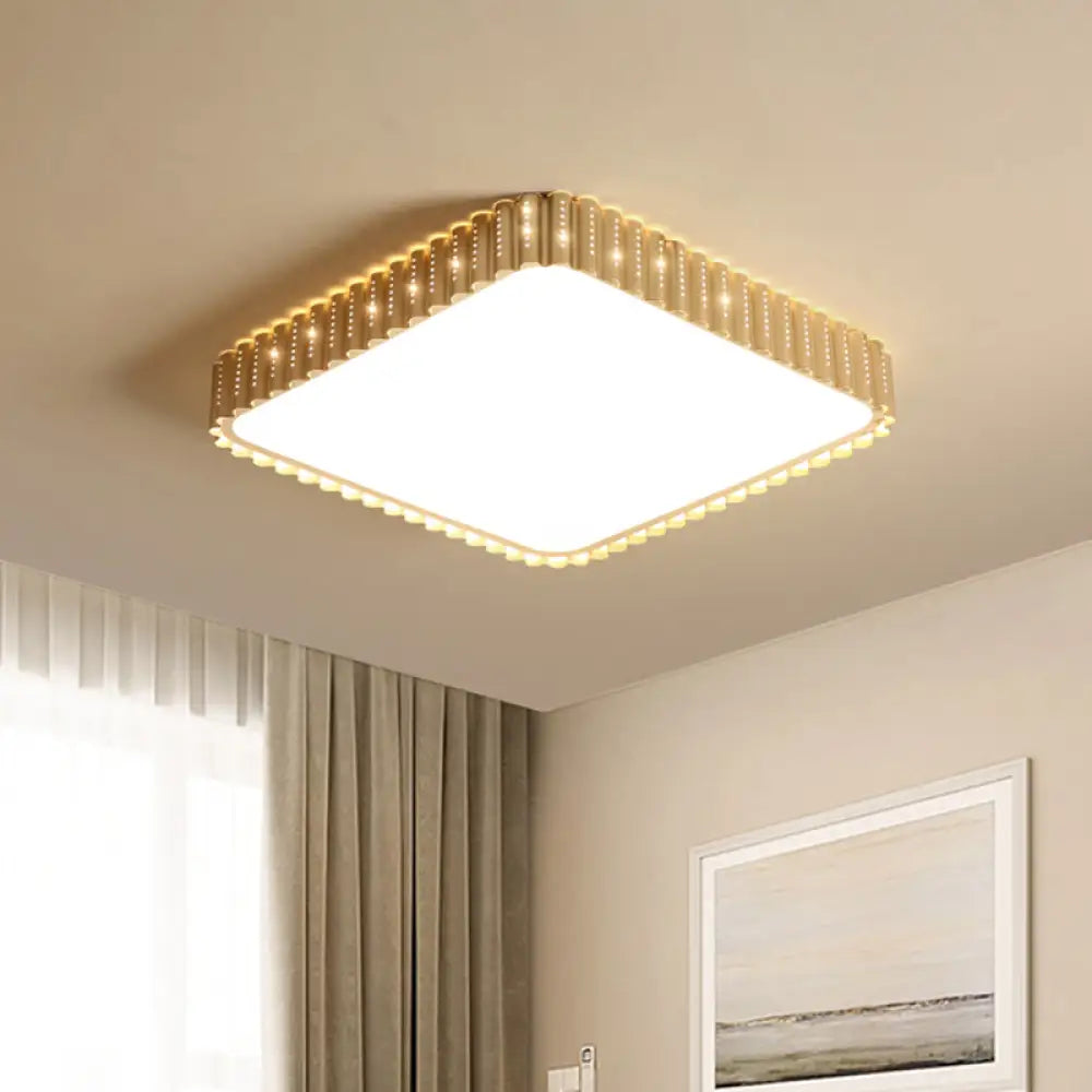 Lámpara de techo LED contemporánea empotrada DecorBites™ - Lámpara rectangular blanca/dorada, pantalla acrílica, luz cálida/blanca, 48/95 cm de ancho