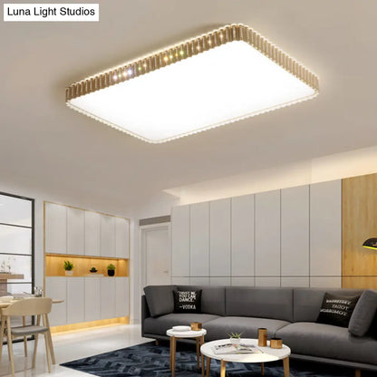 Lámpara de techo LED contemporánea empotrada DecorBites™ - Lámpara rectangular blanca/dorada, pantalla acrílica, luz cálida/blanca, 48/95 cm de ancho