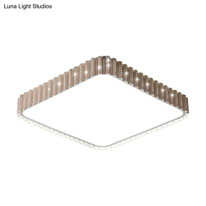 Lámpara de techo LED contemporánea empotrada DecorBites™ - Lámpara rectangular blanca/dorada, pantalla acrílica, luz cálida/blanca, 48/95 cm de ancho
