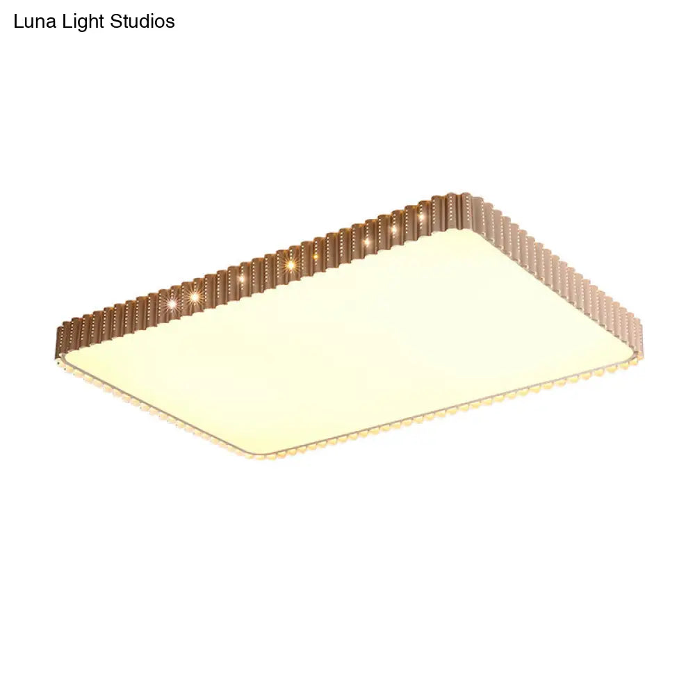 Lámpara de techo LED contemporánea empotrada DecorBites™ - Lámpara rectangular blanca/dorada, pantalla acrílica, luz cálida/blanca, 48/95 cm de ancho