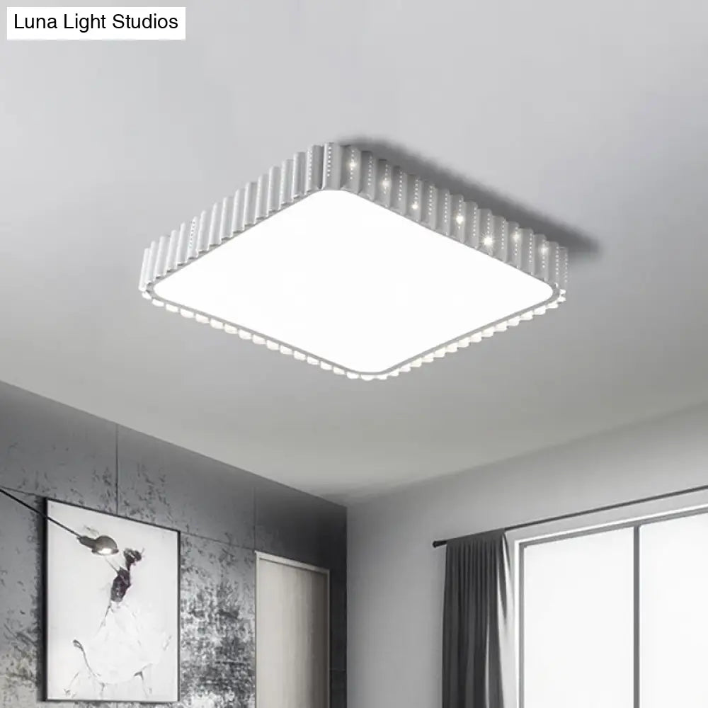 Lámpara de techo LED contemporánea empotrada DecorBites™ - Lámpara rectangular blanca/dorada, pantalla acrílica, luz cálida/blanca, 48/95 cm de ancho