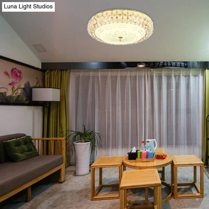 Lámpara de techo LED contemporánea DecorBites™ con cristal esmerilado y cristal K9 dorado - 30,5 cm/40,6 cm de ancho