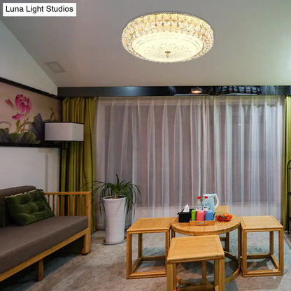 Lámpara de techo LED contemporánea DecorBites™ con cristal esmerilado y cristal K9 dorado - 30,5 cm/40,6 cm de ancho