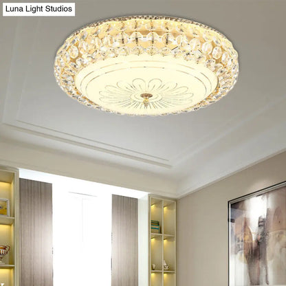 Lámpara de techo LED contemporánea DecorBites™ con cristal esmerilado y cristal K9 dorado - 30,5 cm/40,6 cm de ancho