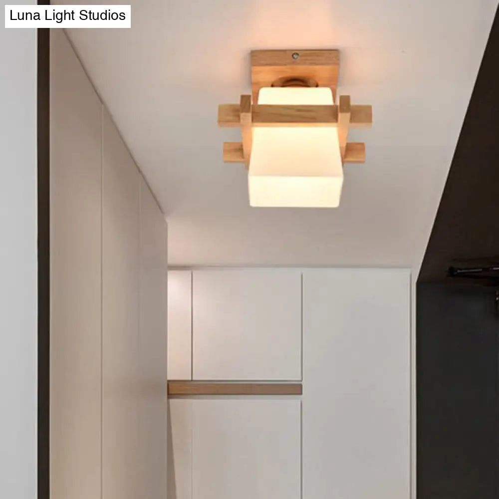 ثريا DecorBites™ شبه مستوية من الزجاج المصنفر المعاصر من DecorBites™ للسقف في الردهة