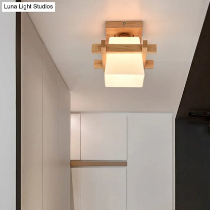 ثريا DecorBites™ شبه مستوية من الزجاج المصنفر المعاصر من DecorBites™ للسقف في الردهة