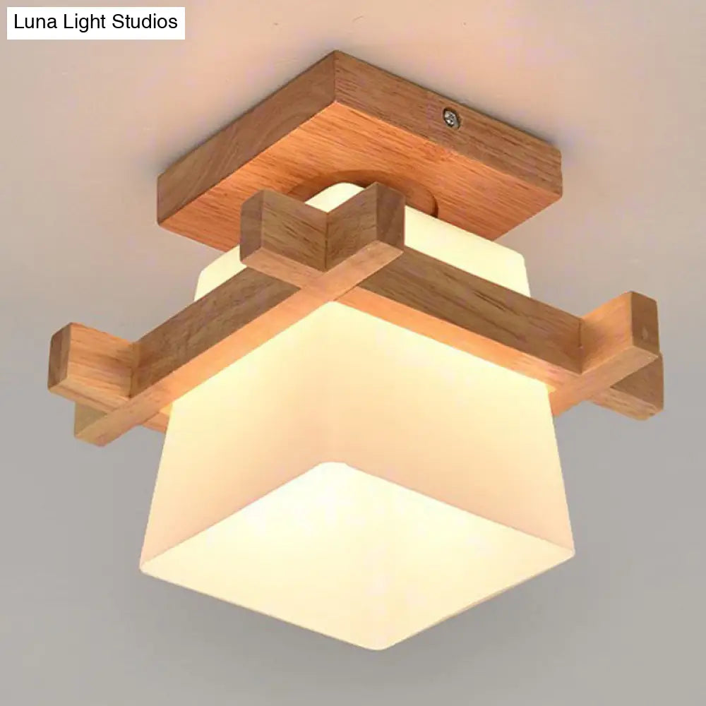 ثريا DecorBites™ شبه مستوية من الزجاج المصنفر المعاصر من DecorBites™ للسقف في الردهة