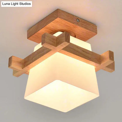 ثريا DecorBites™ شبه مستوية من الزجاج المصنفر المعاصر من DecorBites™ للسقف في الردهة