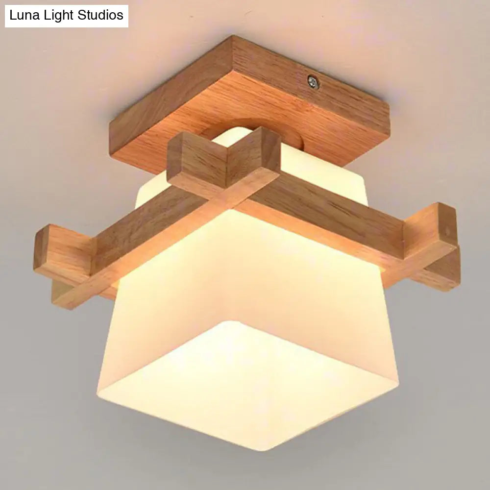 ثريا DecorBites™ شبه مستوية من الزجاج المصنفر المعاصر من DecorBites™ للسقف في الردهة