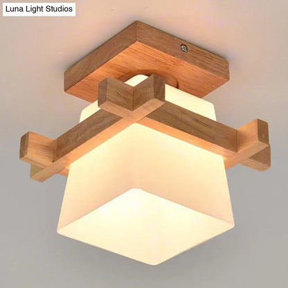 ثريا DecorBites™ شبه مستوية من الزجاج المصنفر المعاصر من DecorBites™ للسقف في الردهة