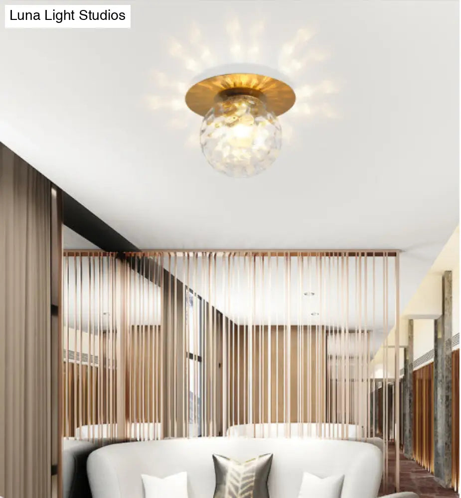 DecorBites™ DecorBites™ Contemporary Frosted Glass Sphere Semi Flush Chandelier: Stylish Ceiling Mount Light for Hallways