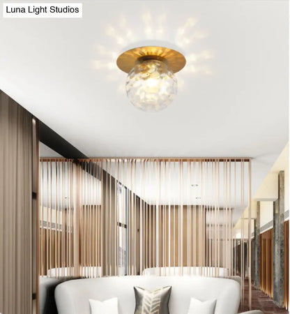 DecorBites™ DecorBites™ Contemporary Frosted Glass Sphere Semi Flush Chandelier: Stylish Ceiling Mount Light for Hallways