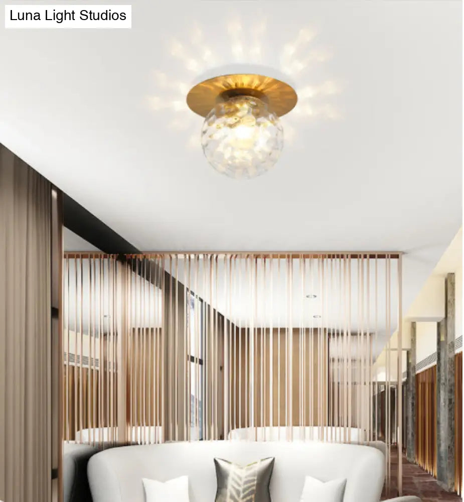 DecorBites™ DecorBites™ Contemporary Frosted Glass Sphere Semi Flush Chandelier: Stylish Ceiling Mount Light for Hallways