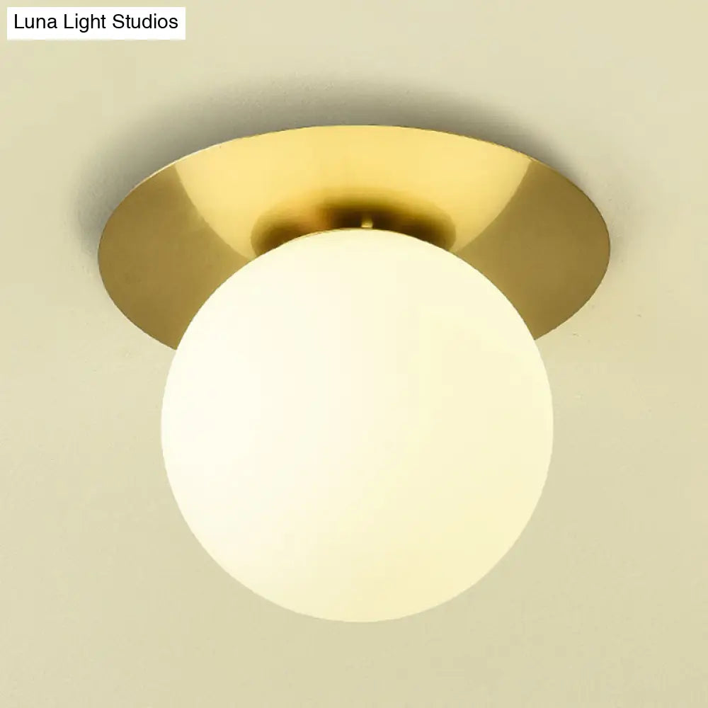 DecorBites™ DecorBites™ Contemporary Frosted Glass Sphere Semi Flush Chandelier: Stylish Ceiling Mount Light for Hallways
