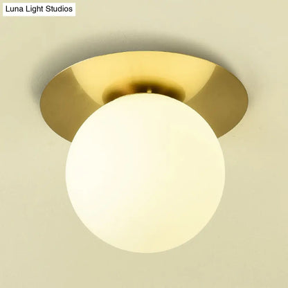 DecorBites™ DecorBites™ Contemporary Frosted Glass Sphere Semi Flush Chandelier: Stylish Ceiling Mount Light for Hallways