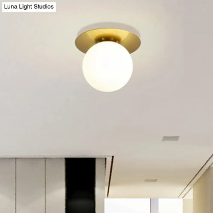 DecorBites™ DecorBites™ Contemporary Frosted Glass Sphere Semi Flush Chandelier: Stylish Ceiling Mount Light for Hallways