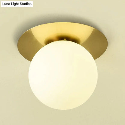 DecorBites™ DecorBites™ Contemporary Frosted Glass Sphere Semi Flush Chandelier: Stylish Ceiling Mount Light for Hallways