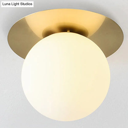 DecorBites™ DecorBites™ Contemporary Frosted Glass Sphere Semi Flush Chandelier: Stylish Ceiling Mount Light for Hallways