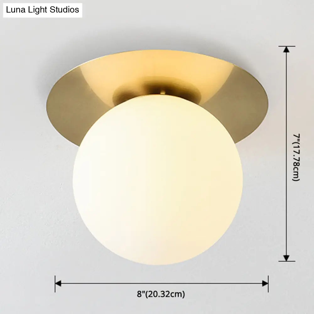 DecorBites™ DecorBites™ Contemporary Frosted Glass Sphere Semi Flush Chandelier: Stylish Ceiling Mount Light for Hallways