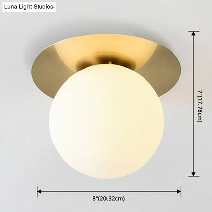 DecorBites™ DecorBites™ Contemporary Frosted Glass Sphere Semi Flush Chandelier: Stylish Ceiling Mount Light for Hallways