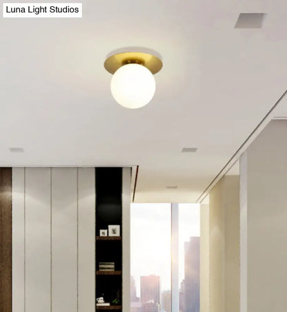 DecorBites™ DecorBites™ Contemporary Frosted Glass Sphere Semi Flush Chandelier: Stylish Ceiling Mount Light for Hallways
