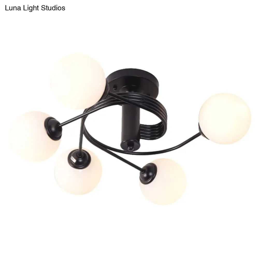 ديكوربايتس™ ديكوربايتس™ مصباح سقف عصري من الزجاج الأبيض الفاتح مثبت في السقف لغرفة المعيشة