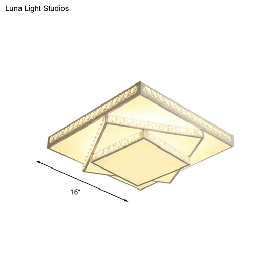 ديكوربايتس™ ديكوربايتس™ مصباح سقف كريستالي هندسي معاصر مع خاصية التحكم عن بعد - تركيب مدمج LED، مقاسات متعددة، 3 أوضاع ألوان - ضوء أبيض، عرض 16 بوصة/19.5 بوصة/23.5 بوصة