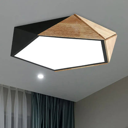 DecorBites™ DecorBites™ Contemporary Geometric Flush Mount LED Lamp: White/Black Ceiling Light for Living Room (Warm/White) - 16.5"/20.5" Wide