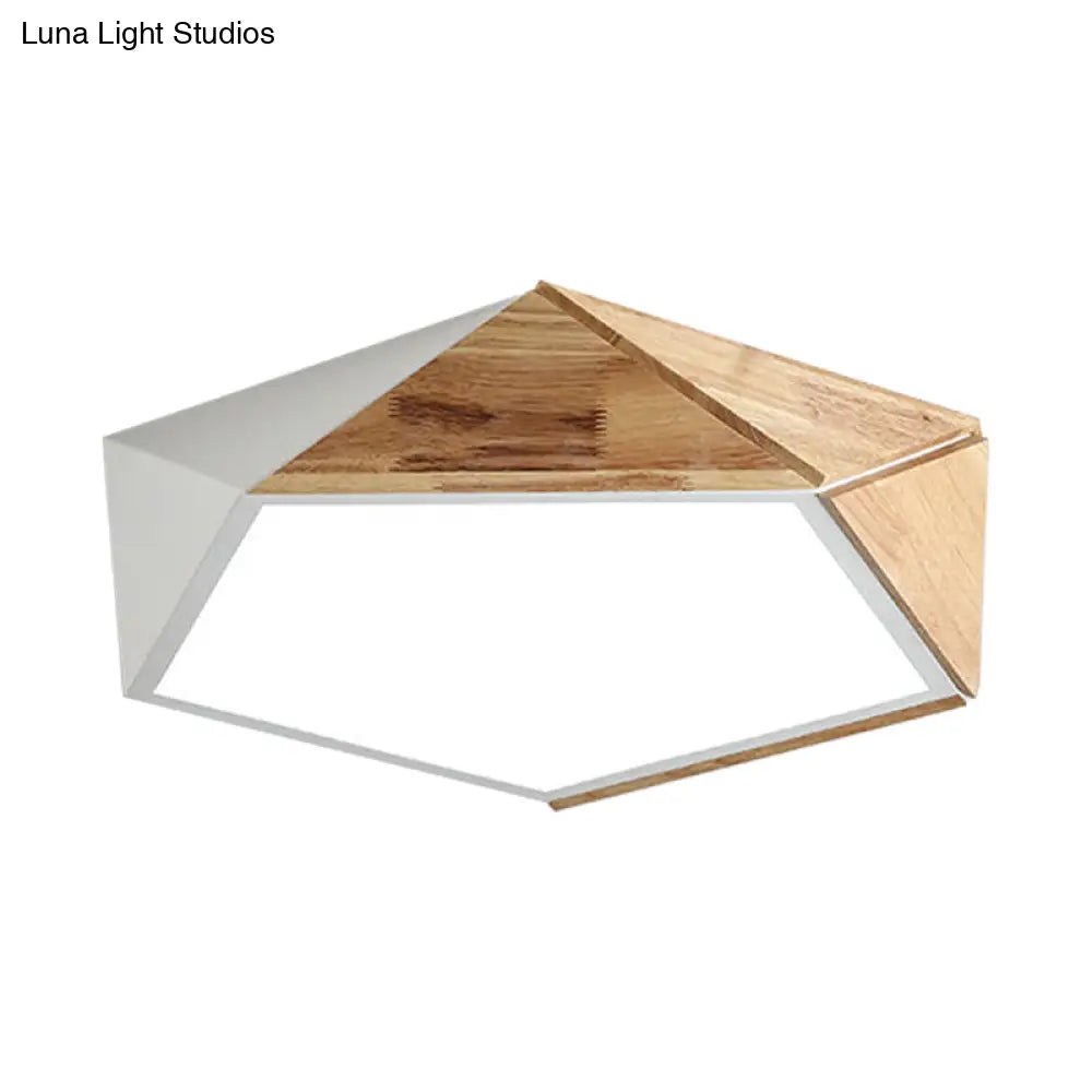 DecorBites™ DecorBites™ Contemporary Geometric Flush Mount LED Lamp: White/Black Ceiling Light for Living Room (Warm/White) - 16.5"/20.5" Wide