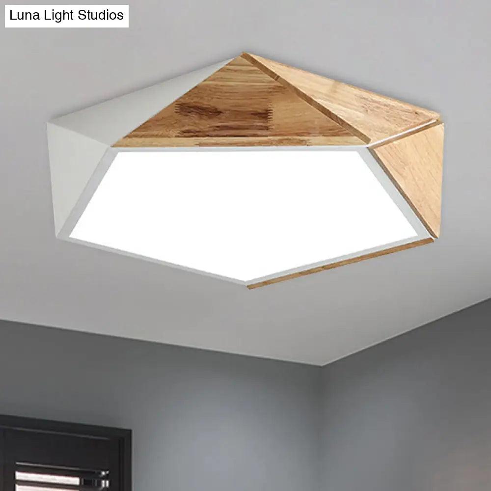 DecorBites™ DecorBites™ Contemporary Geometric Flush Mount LED Lamp: White/Black Ceiling Light for Living Room (Warm/White) - 16.5"/20.5" Wide