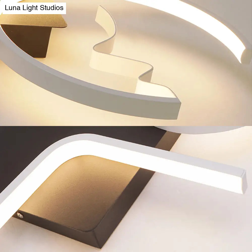 DecorBites™ DecorBites™ Contemporary Geometric Flush Mount Lighting - Acrylic, 3/4 Lights, Black/White, Warm/White Light