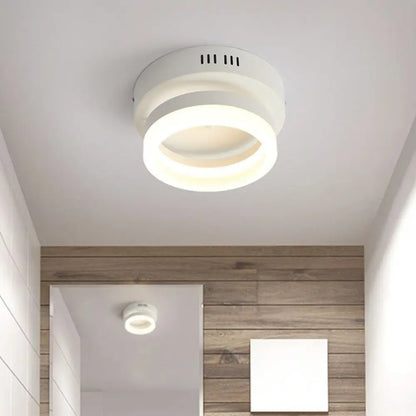 DecorBites™ DecorBites™ Contemporary Geometric LED Flush Mount Ceiling Light in White for Hallways