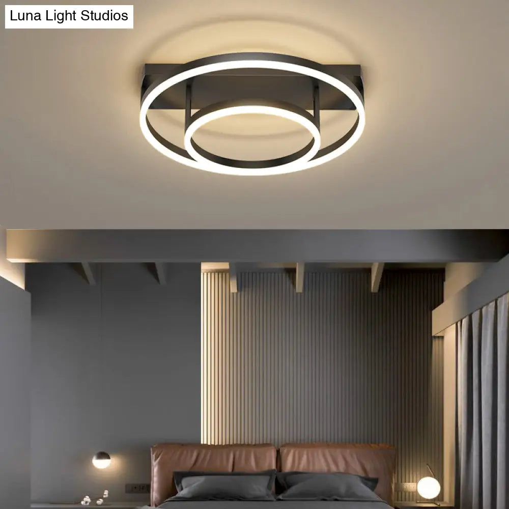 DecorBites™ DecorBites™ Contemporary Geometric Semi-Flush Acrylic Bedroom Ceiling Light