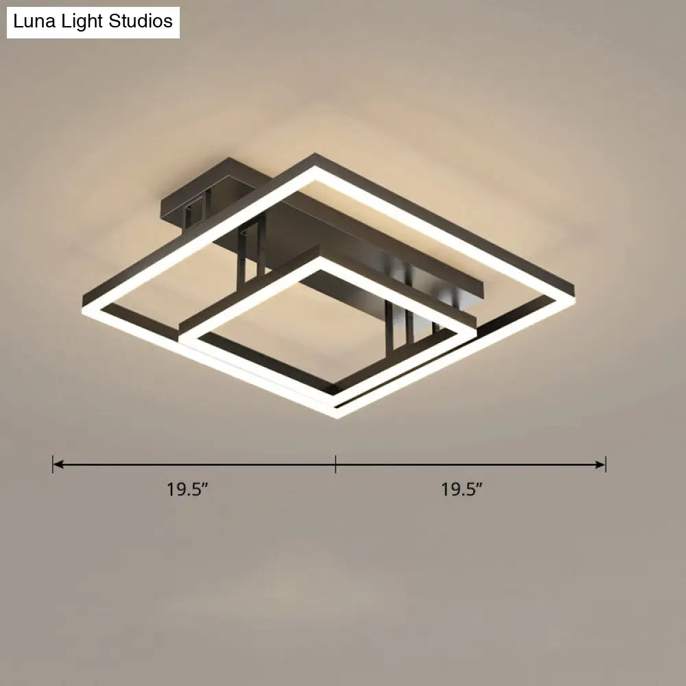 DecorBites™ DecorBites™ Contemporary Geometric Semi-Flush Acrylic Bedroom Ceiling Light