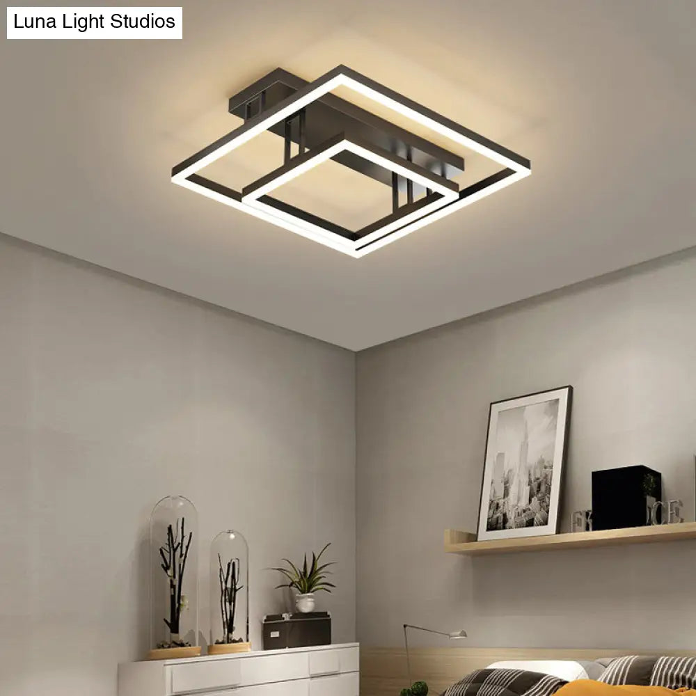 DecorBites™ DecorBites™ Contemporary Geometric Semi-Flush Acrylic Bedroom Ceiling Light